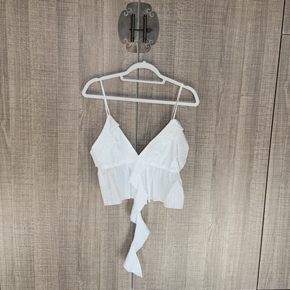 Zara Textured Ruffled Top